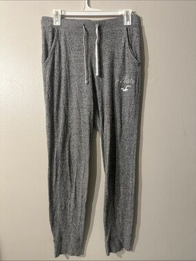 Hollister Charcoal Knit Joggers with Drawstring Sz S